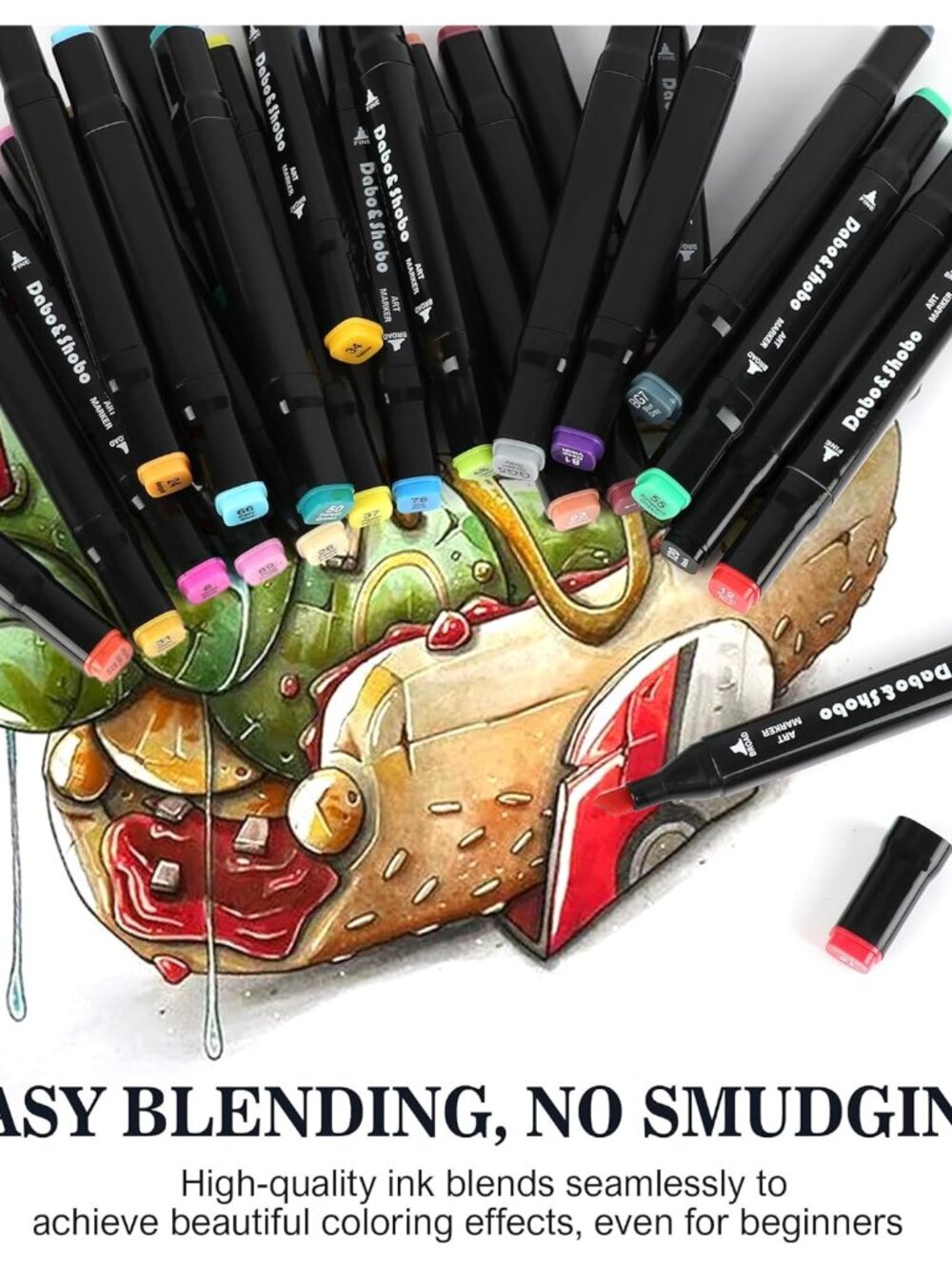 24 Colors Drawing Markers, Dual Tip Art Markers, Coloring Marker For Adult Sketc - Picture 7 of 8